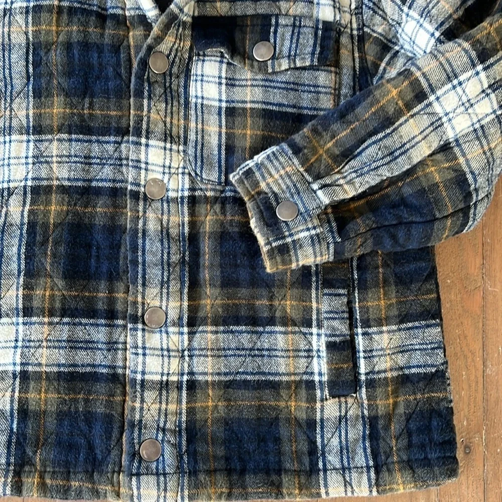 Zara flannel plaid shacket snap front jacket